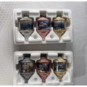 Thomas Kinkade's Heirloom Glass Ornaments Set of 6 Bradford Exchange 2001